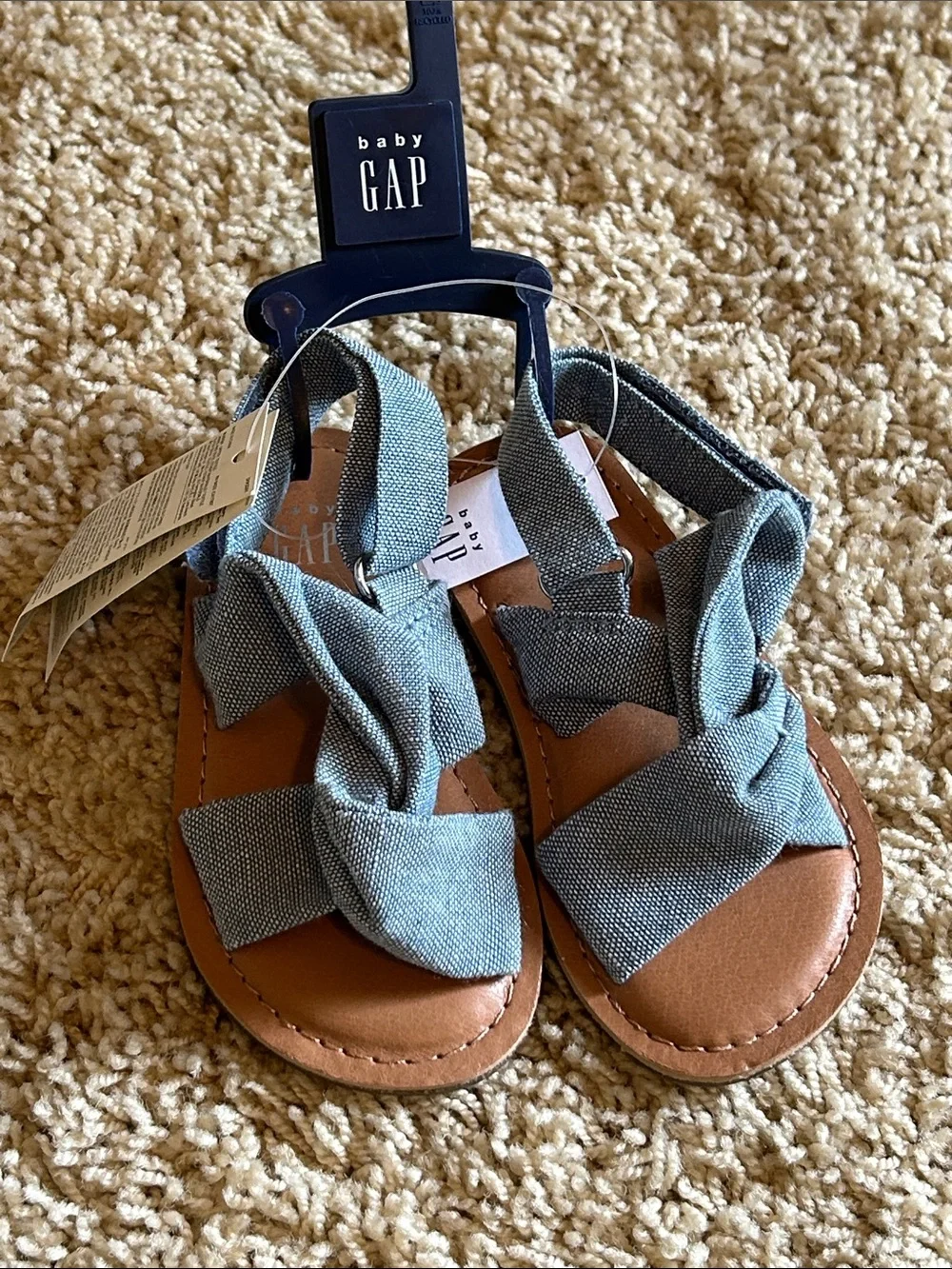 GAP Toddler Blue Chambray Knot Sandals NEW Sz 6